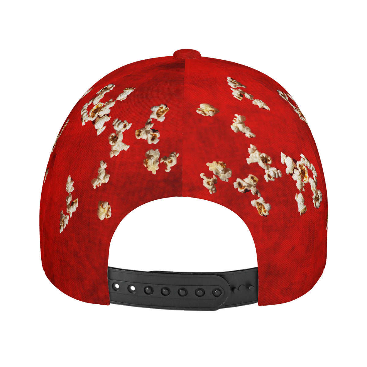 Popcorn Red Curved Brim Baseball Cap (AOP)