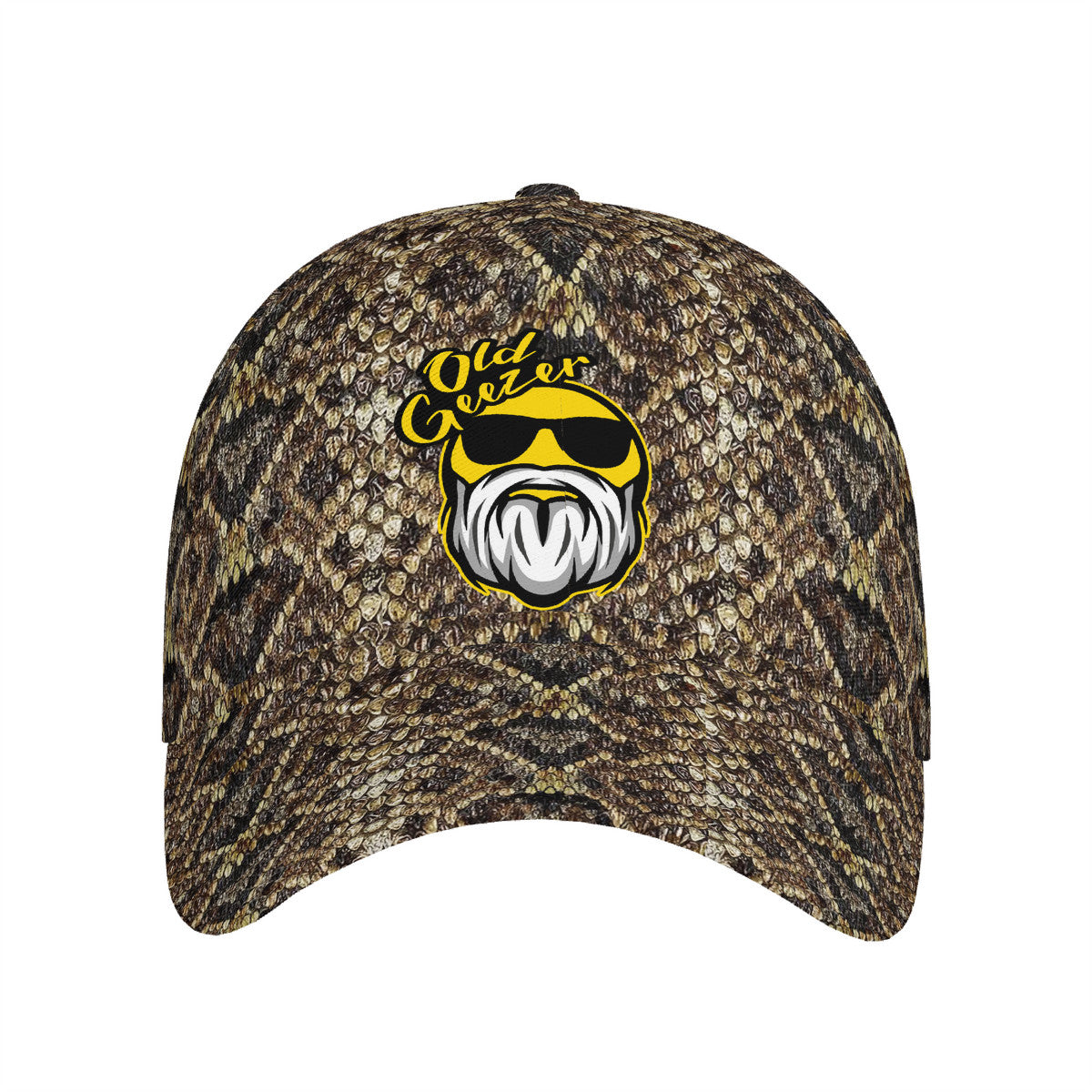 Old Geezer Logo Rattler Curved Brim Baseball Cap (AOP)