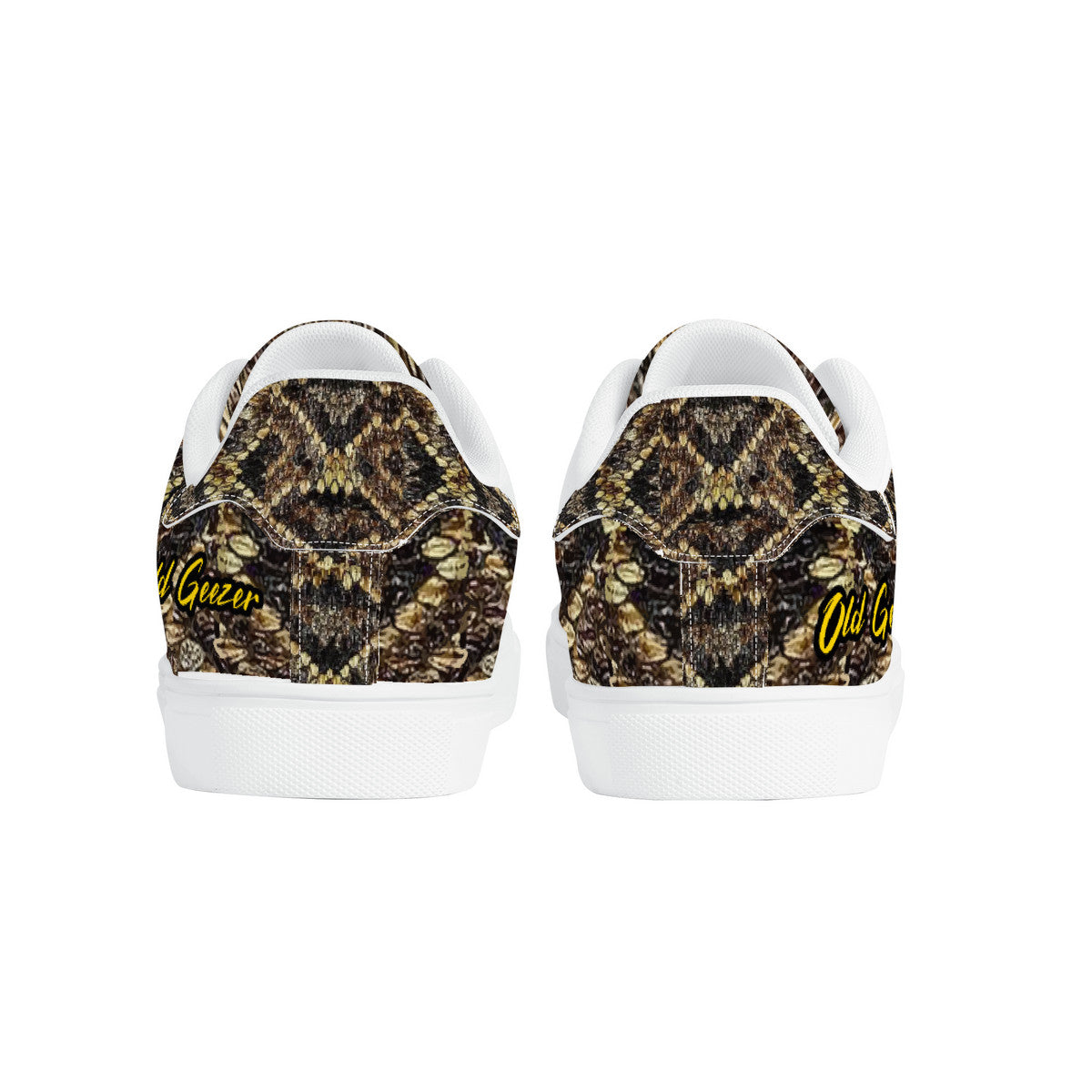 Old Geezer Rattler Low-Top Synthetic Leather Sneakers - White