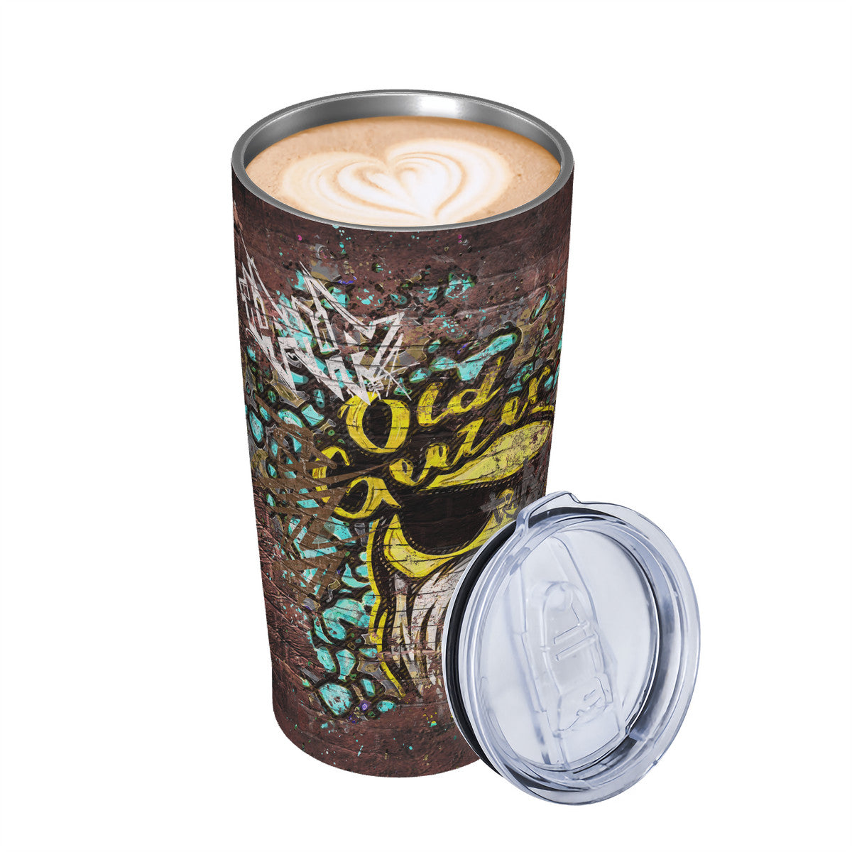 Old Geezer Graffiti Wall 20oz Stainless Steel Straw Lid Cup