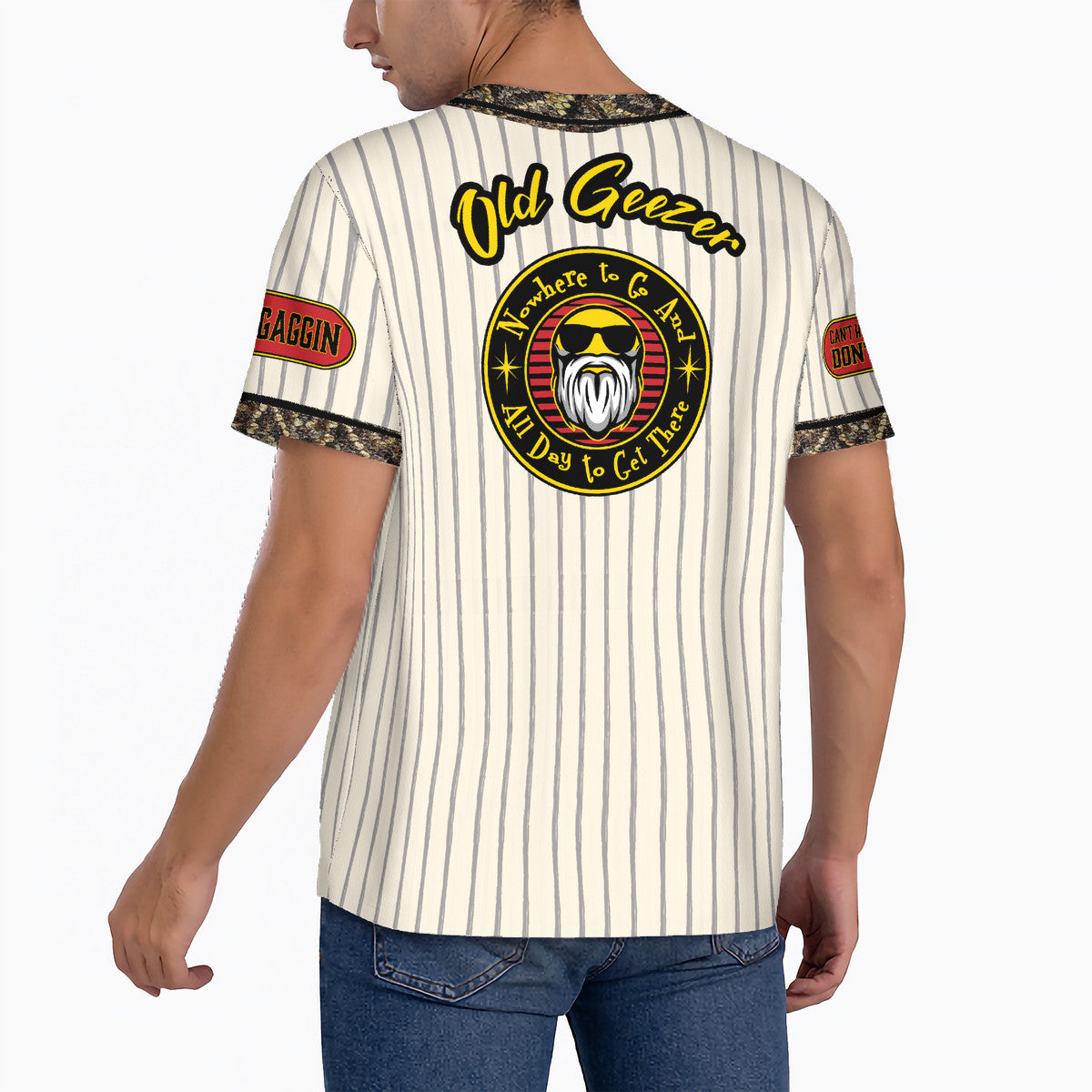 Old Geezer Logo Short Sleeve Baseball T-shirt