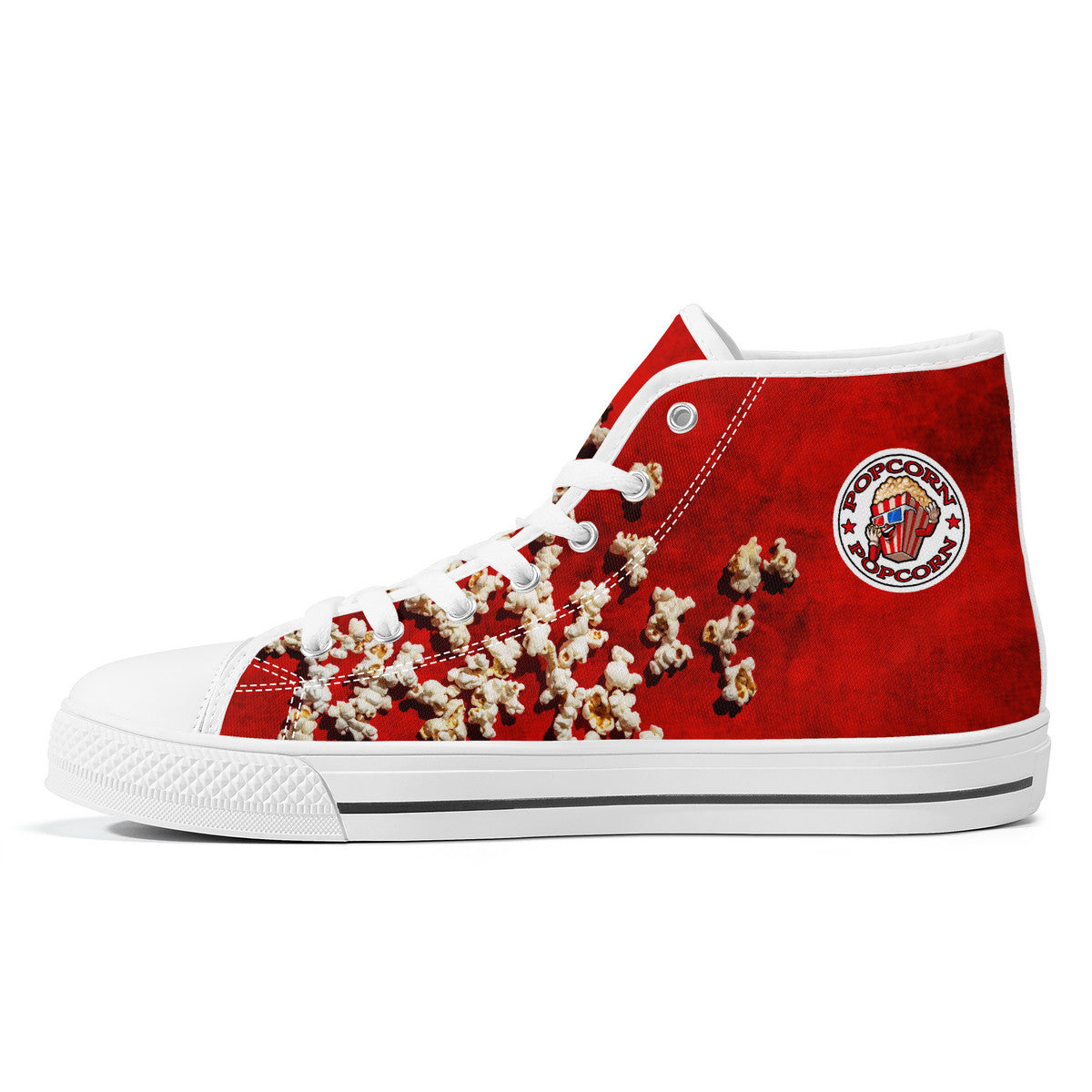 Popcorn Red High-Top Canvas Shoes
