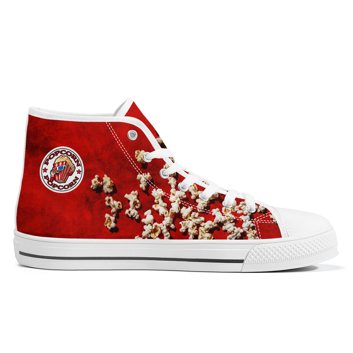 Popcorn Red High-Top Canvas Shoes