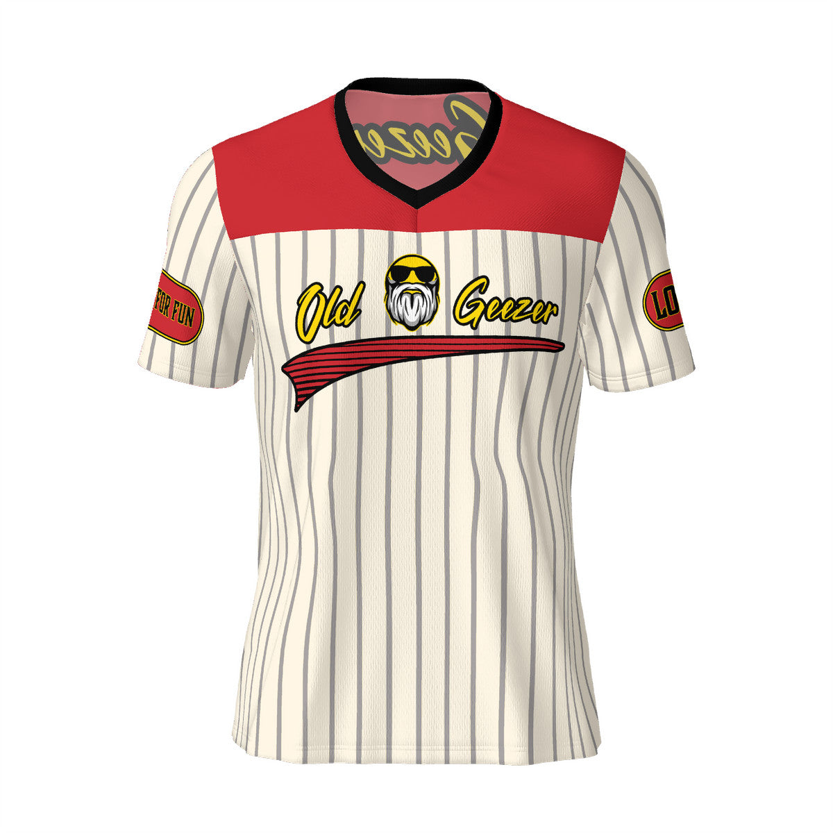 Old Geezer Red Football Rugby Game Jersey T-Shirt