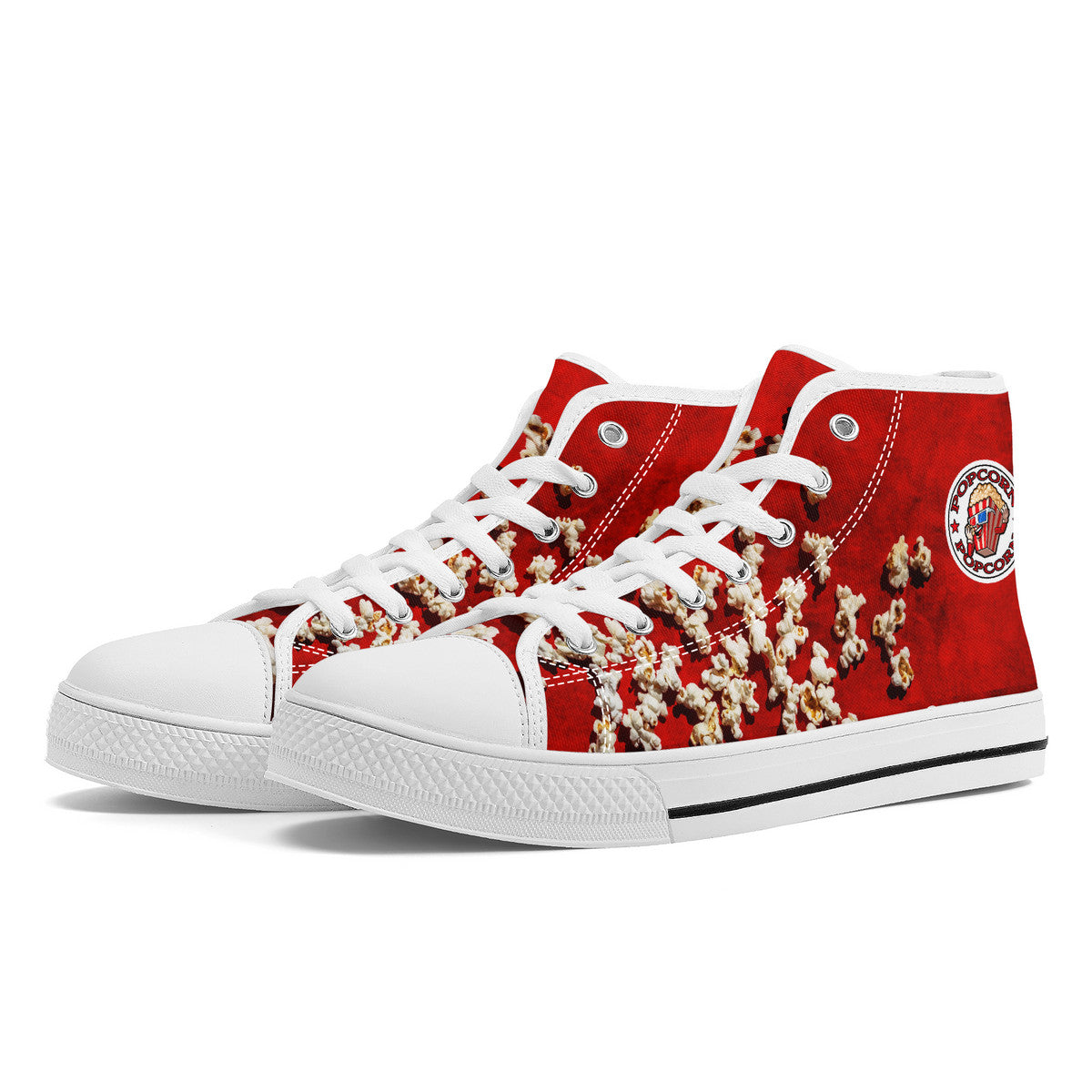 Popcorn Red High-Top Canvas Shoes