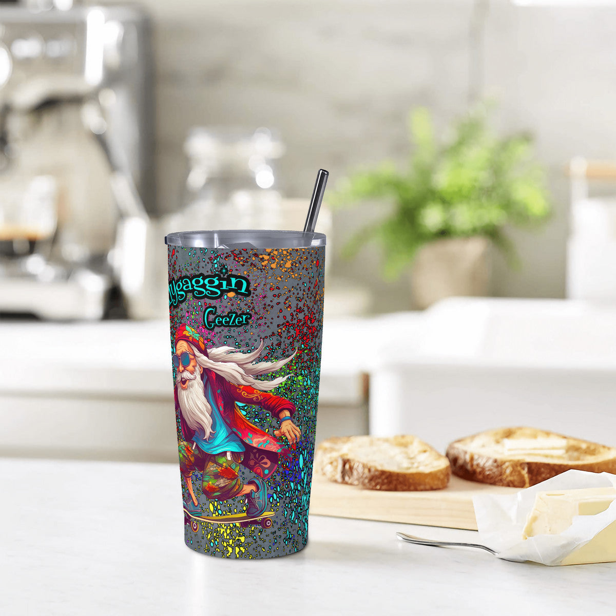 Old Geezer Lollygaggin 20oz Stainless Steel Straw Lid Cup