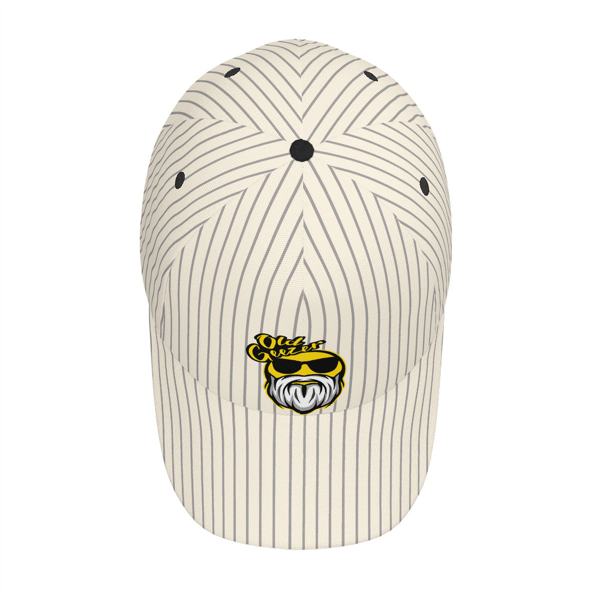 Old Geezer Stripe Logo Curved Brim Baseball Cap (AOP)