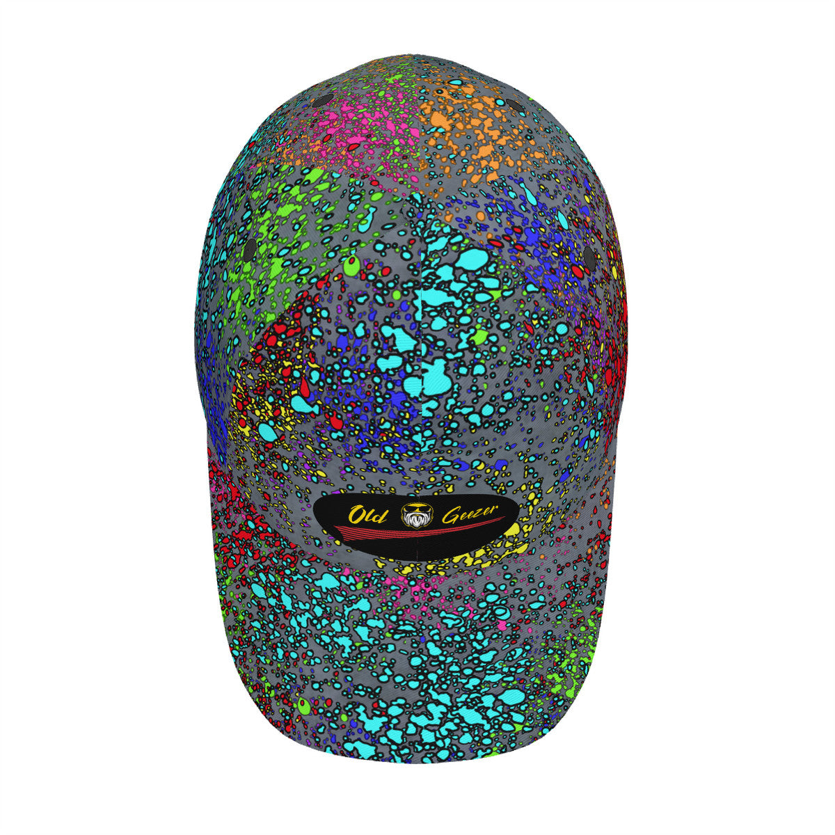 Old Geezer Splatter Curved Brim Baseball Cap (AOP)