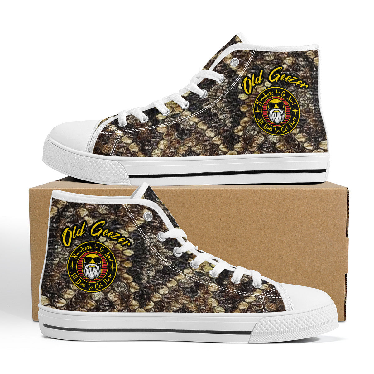 Old Geezer vintage style High top Canvas Sneakers