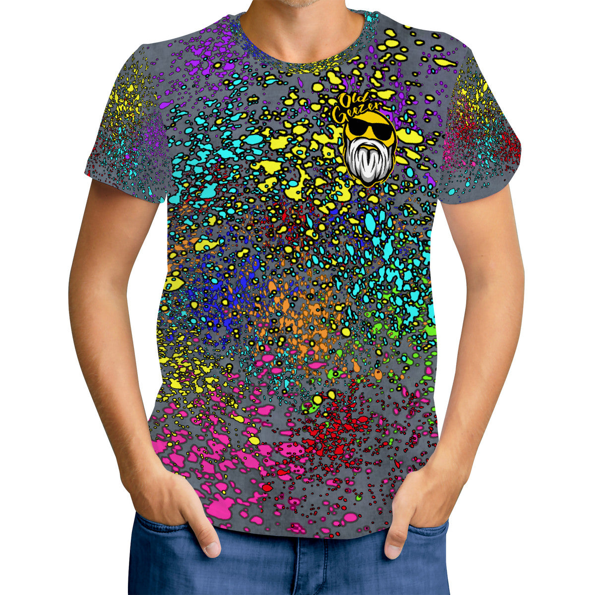 Old Geezer Paint Splatter T-Shirt