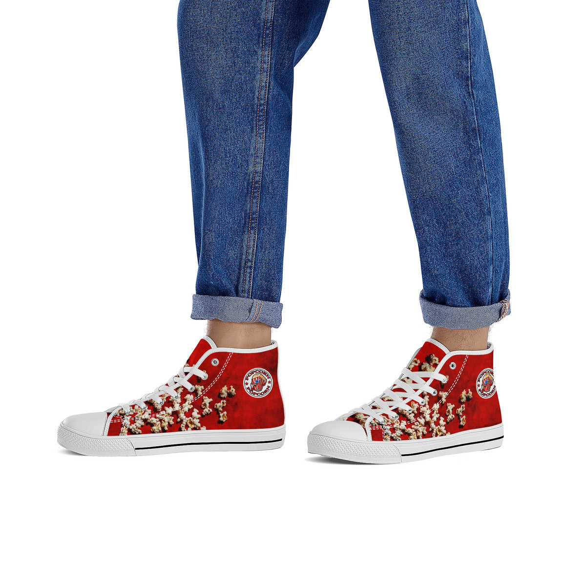 Popcorn Red High-Top Canvas Shoes