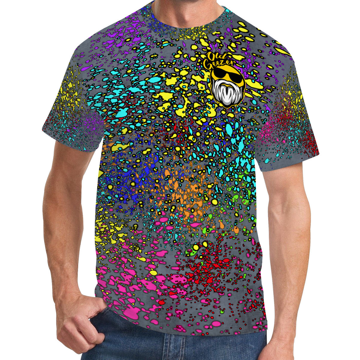 Old Geezer Paint Splatter T-Shirt