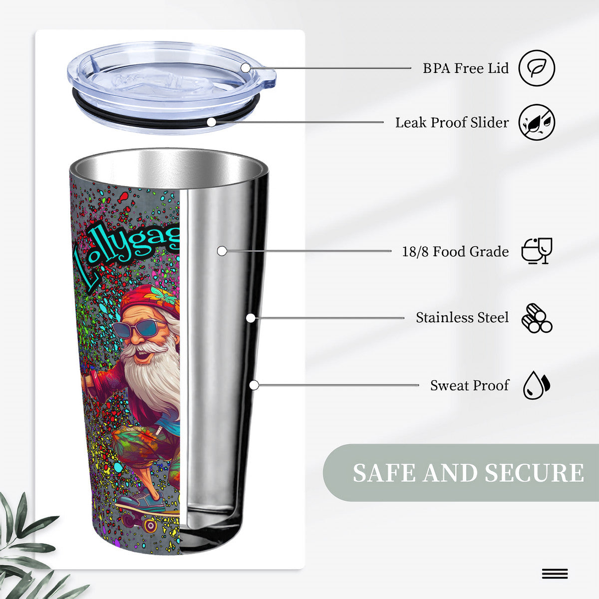 Old Geezer Lollygaggin 20oz Stainless Steel Straw Lid Cup