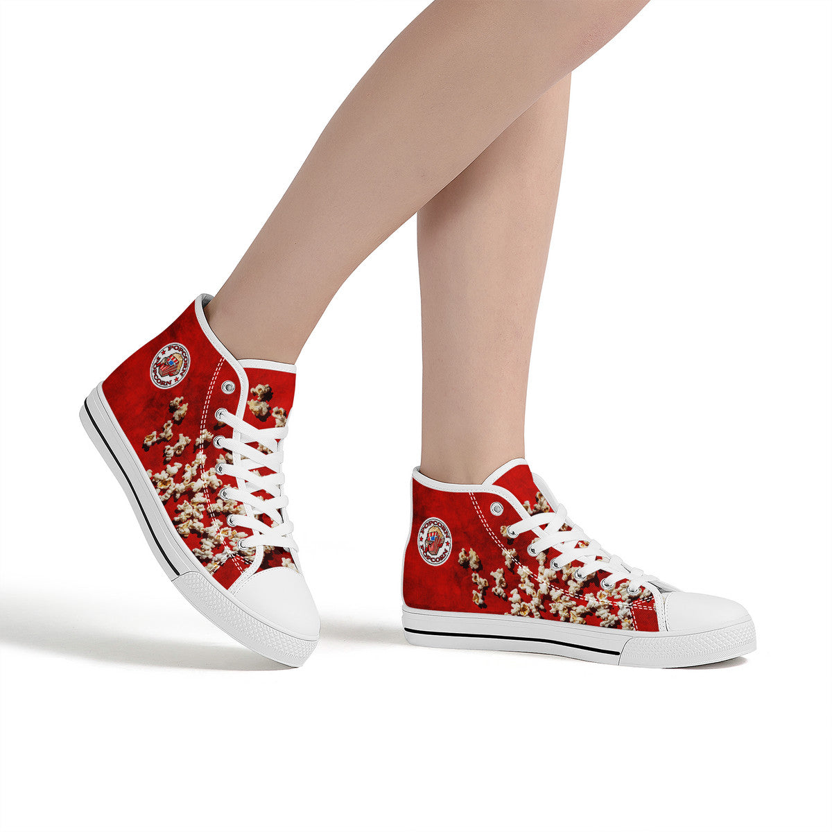 Popcorn Red High-Top Canvas Shoes