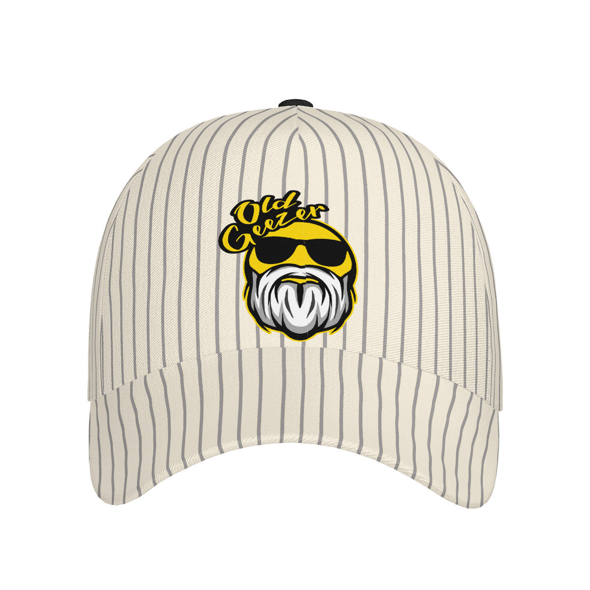 Old Geezer Stripe Logo Curved Brim Baseball Cap (AOP)