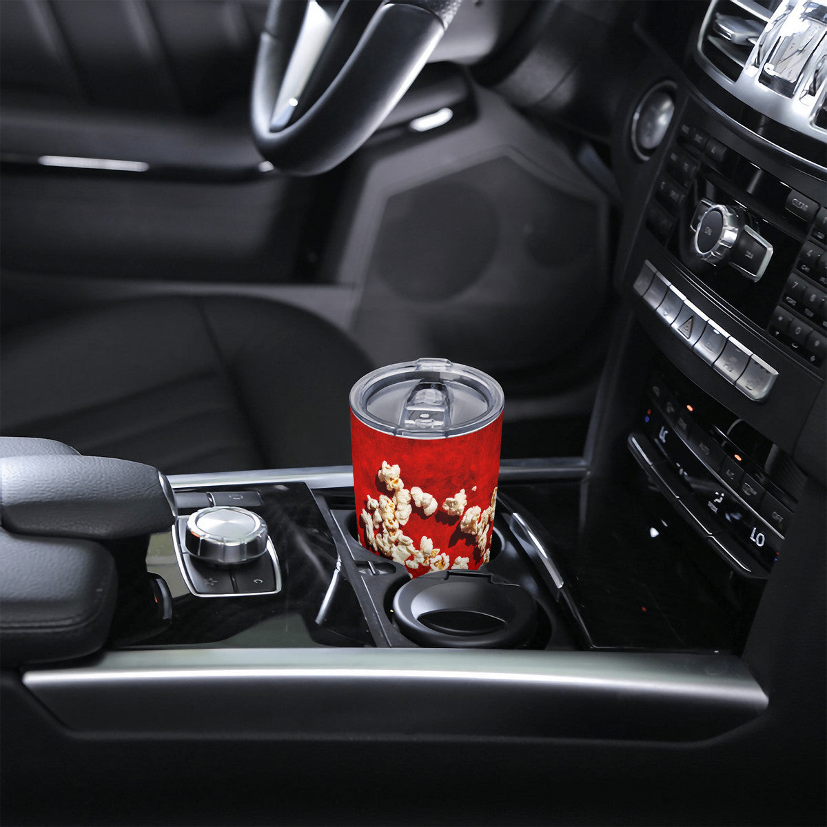 Popcorn on Red 20oz Stainless Steel Straw Lid Cup