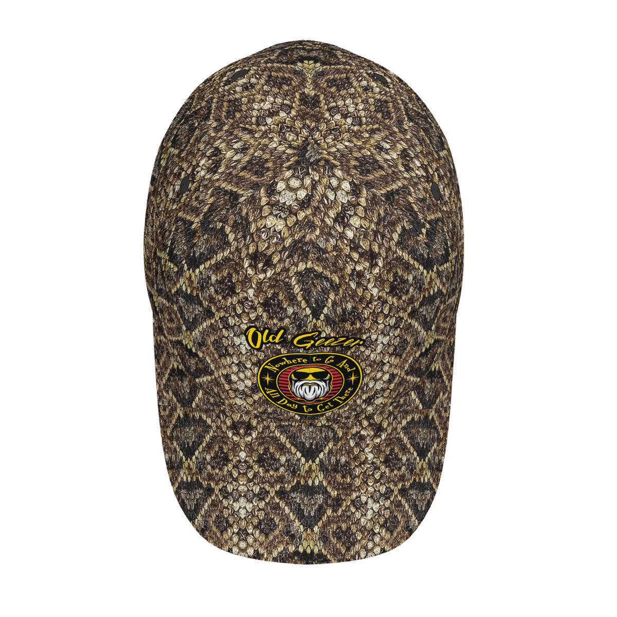 Old Geezer Nowhere to go Curved Brim Baseball Cap (AOP)