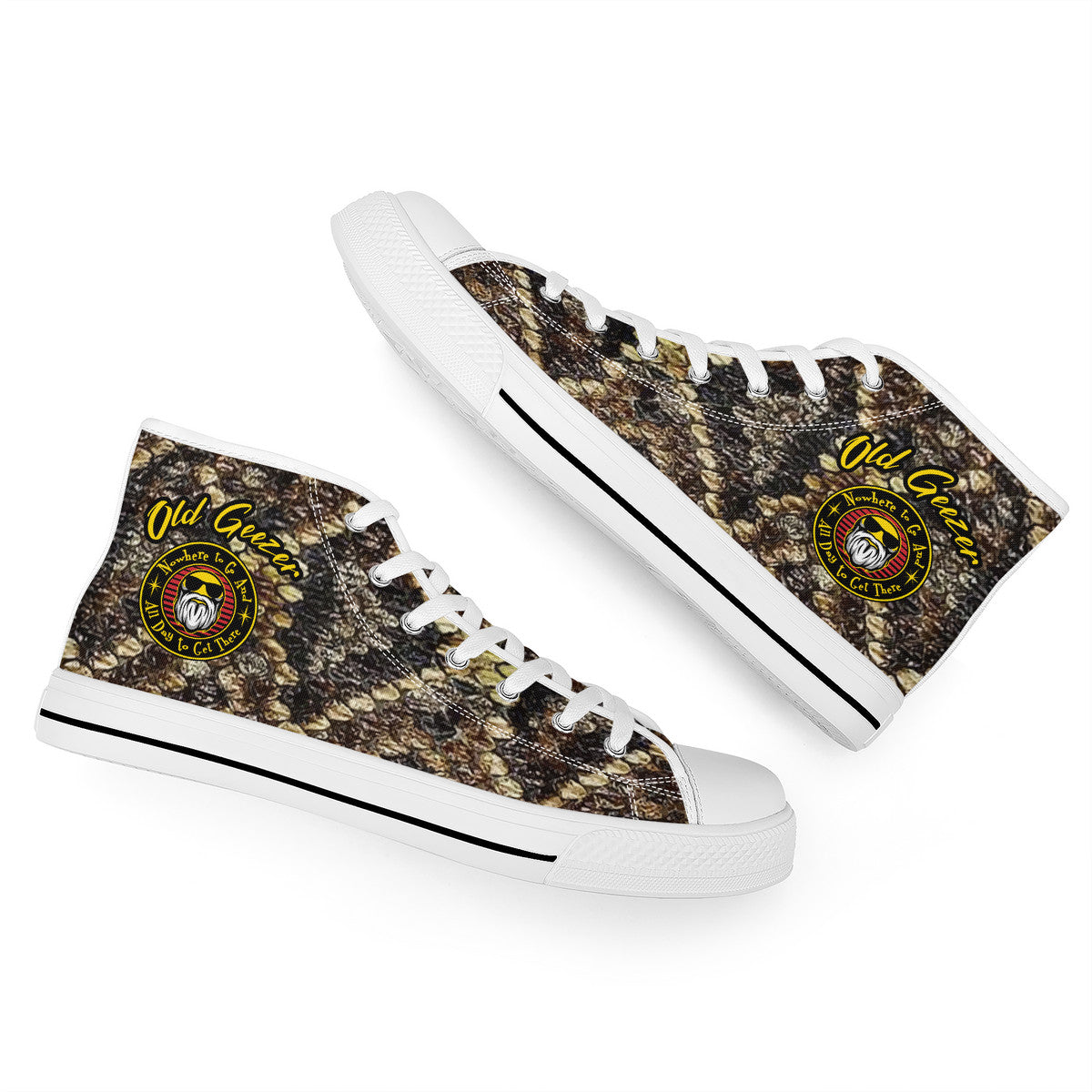 Old Geezer vintage style High top Canvas Sneakers