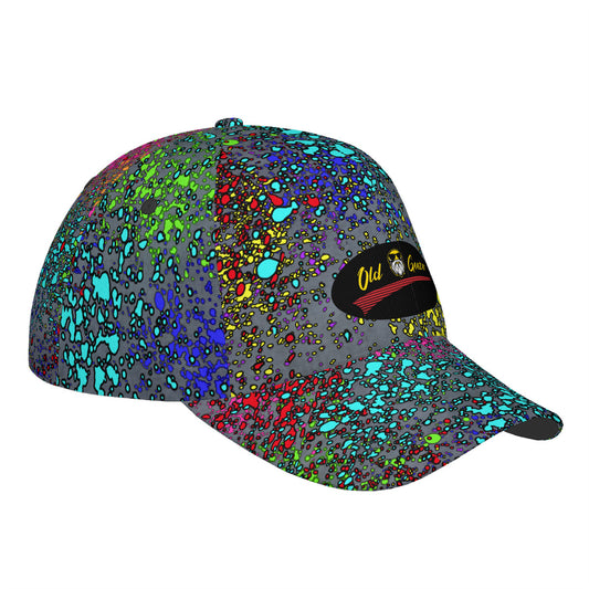 Old Geezer Splatter Curved Brim Baseball Cap (AOP)