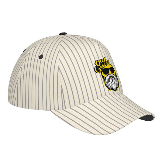 Old Geezer Stripe Logo Curved Brim Baseball Cap (AOP)