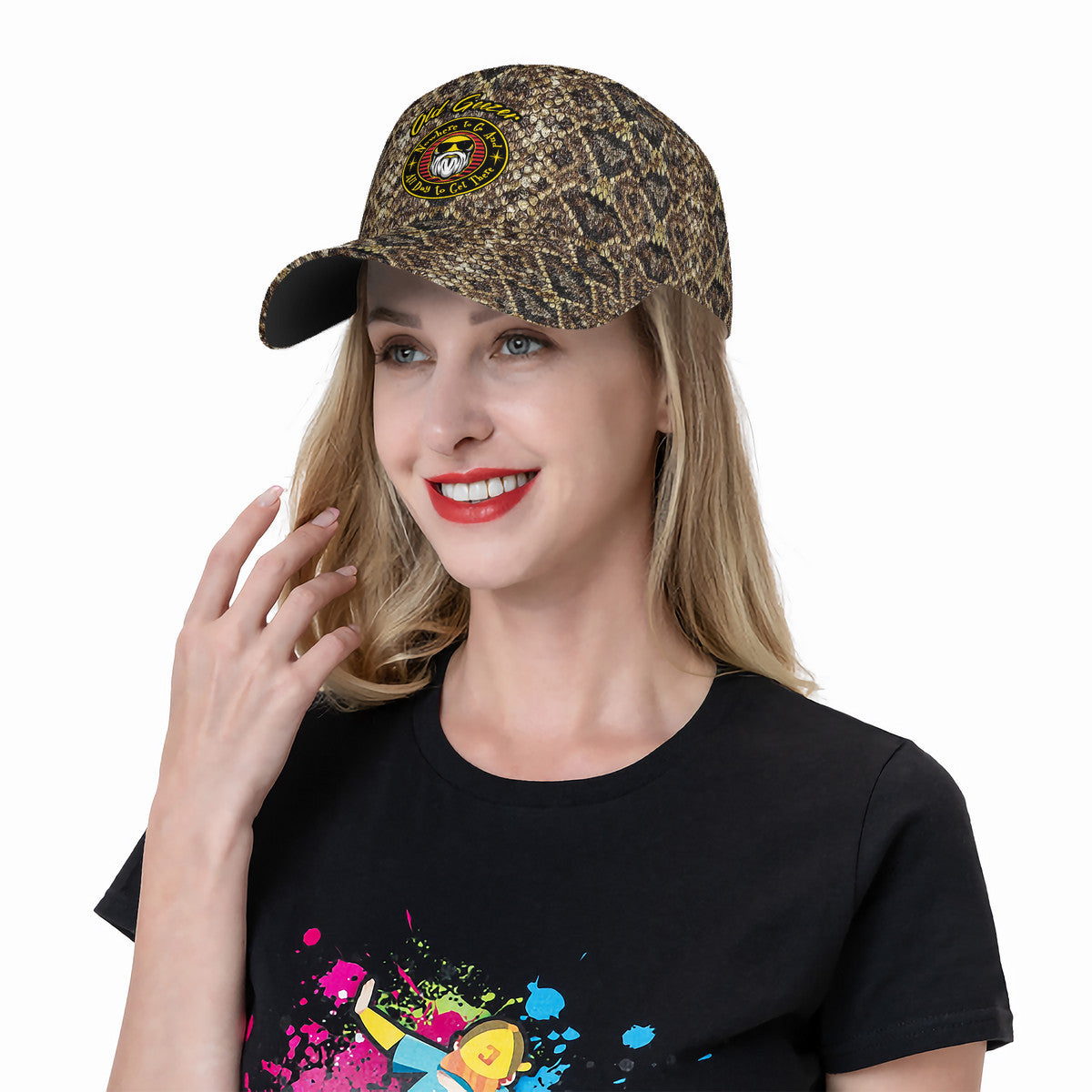 Old Geezer Nowhere to go  Curved Brim Baseball Cap (AOP)