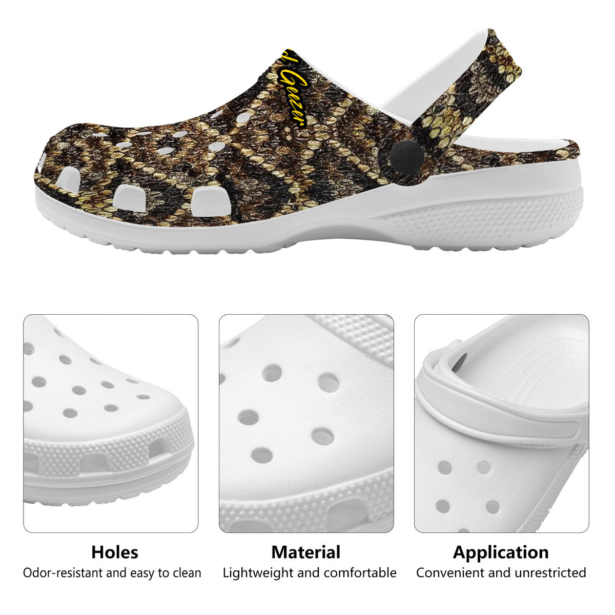 Old Geezer Rattler Crocs Clogs