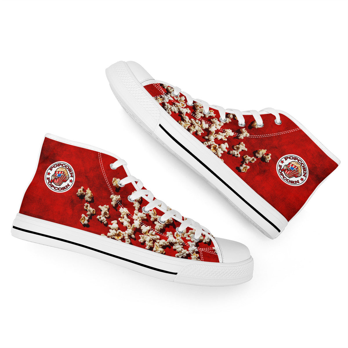 Popcorn Red High-Top Canvas Shoes