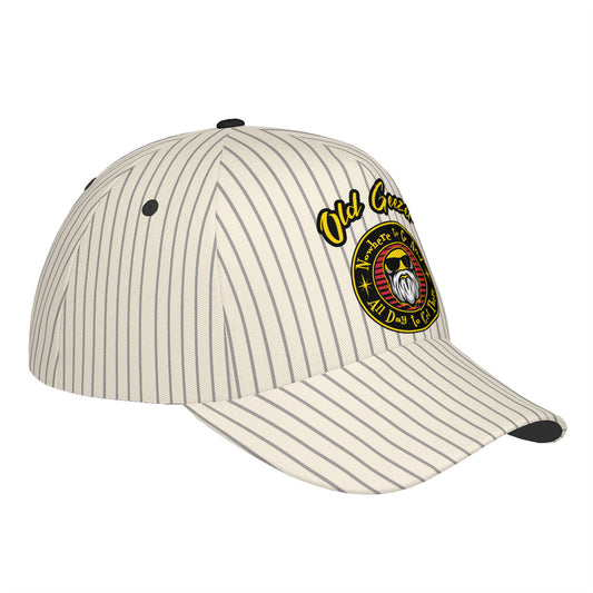 Old Geezer Nowhere to go Stripe Curved Brim Baseball Cap (AOP)