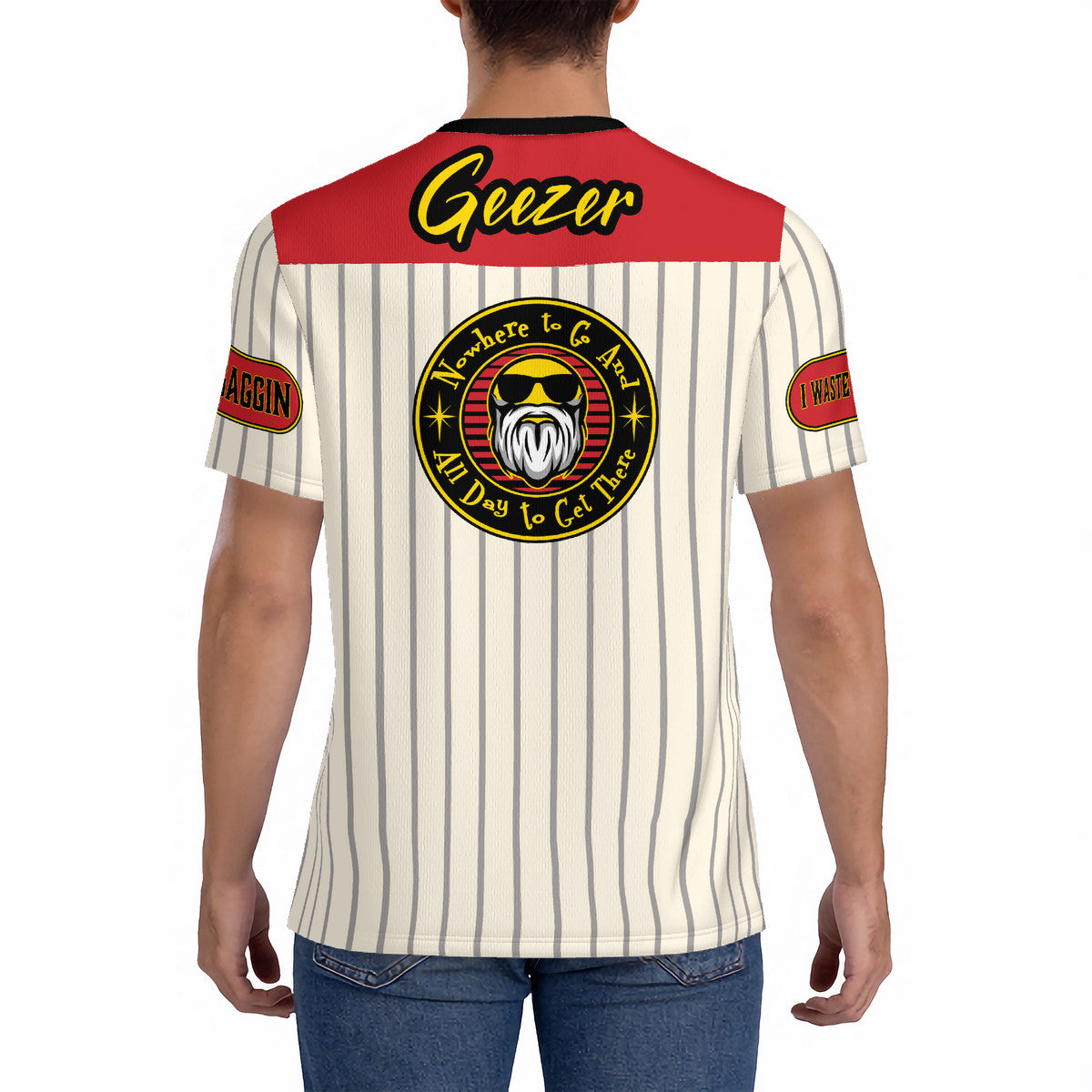 Old Geezer Red Football Rugby Game Jersey T-Shirt