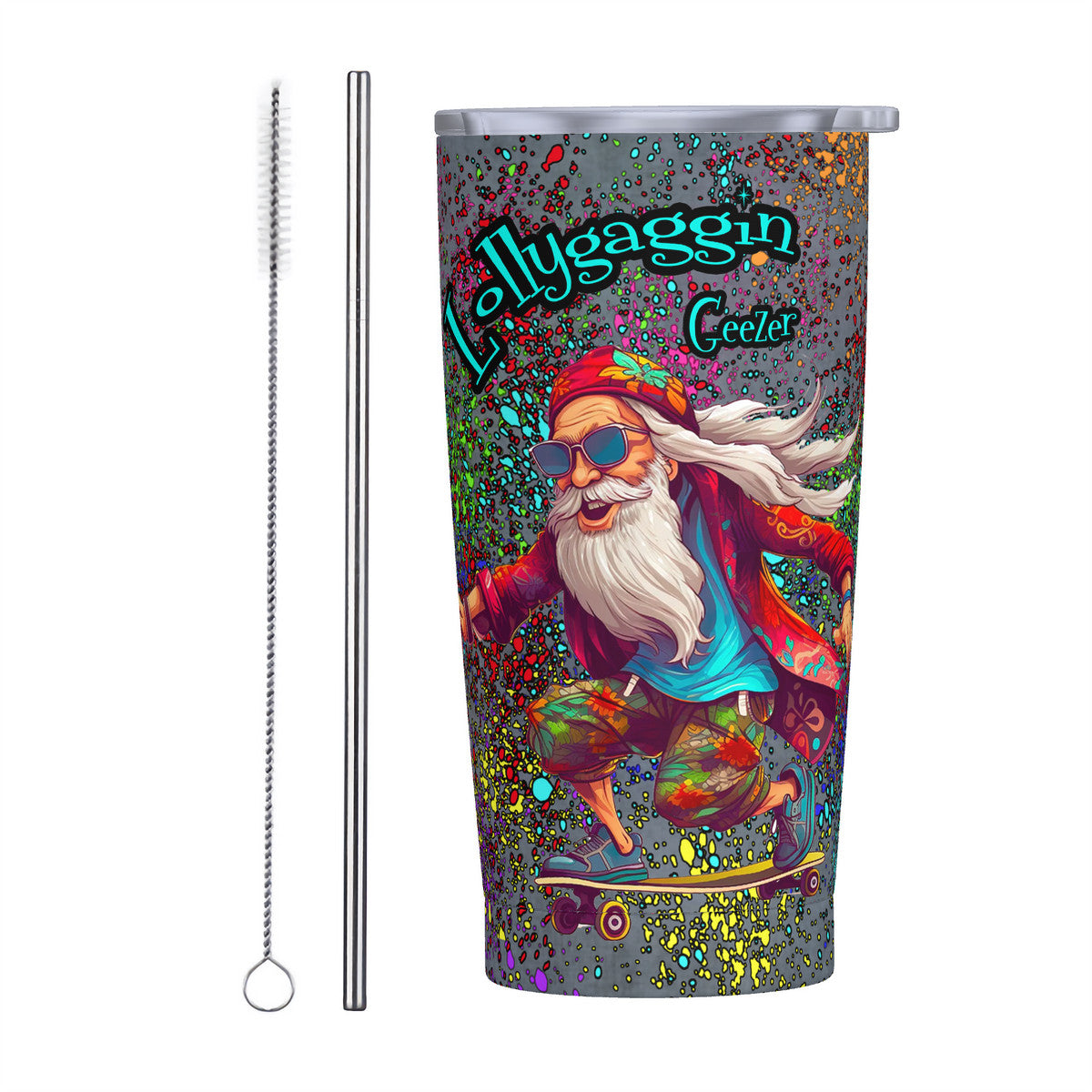Old Geezer Lollygaggin 20oz Stainless Steel Straw Lid Cup
