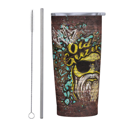 Old Geezer Graffiti Wall  20oz Stainless Steel Straw Lid Cup
