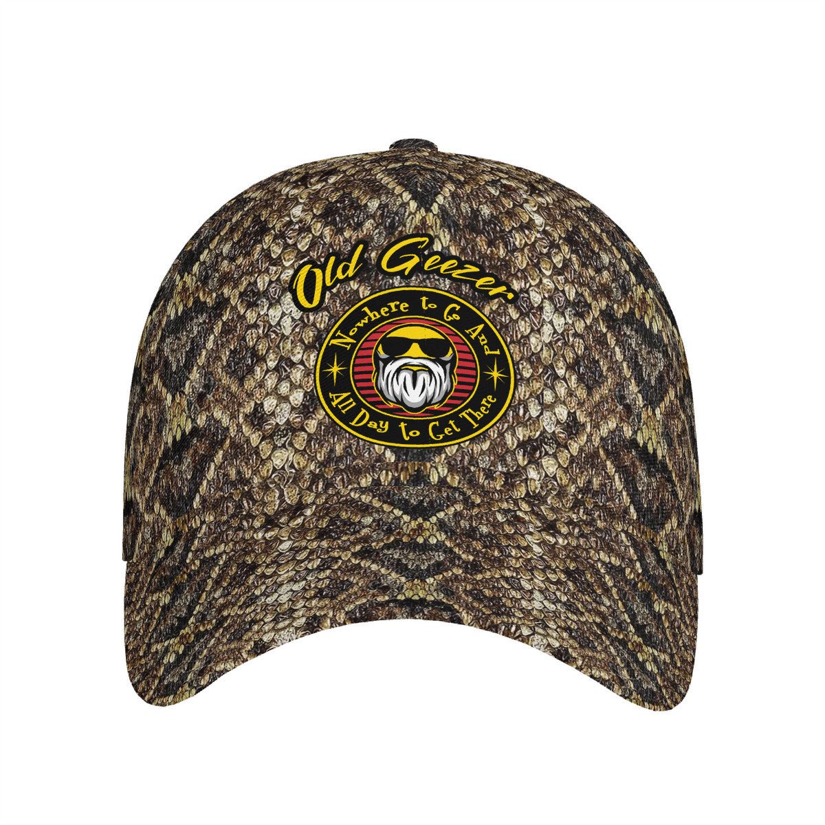 Old Geezer Nowhere to go  Curved Brim Baseball Cap (AOP)