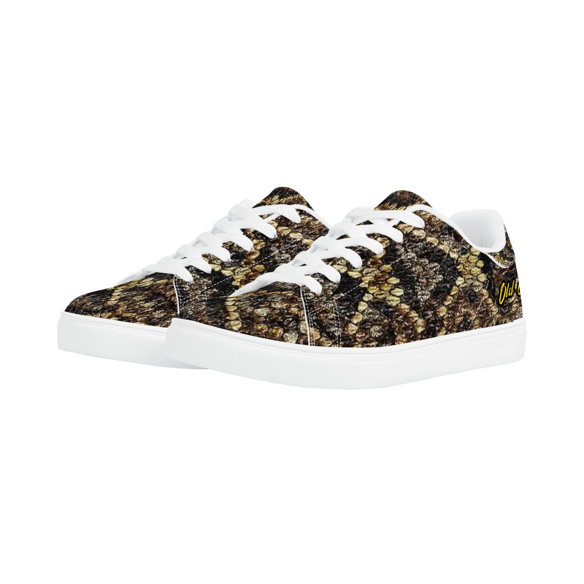 Old Geezer Rattler Low-Top Synthetic Leather Sneakers - White