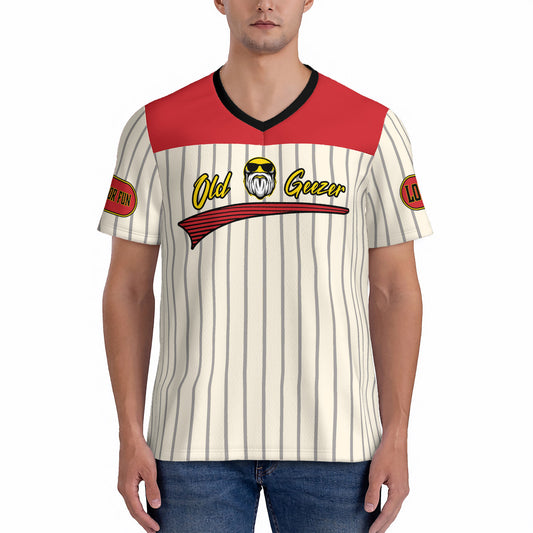 Old Geezer Red Football Rugby Game Jersey T-Shirt